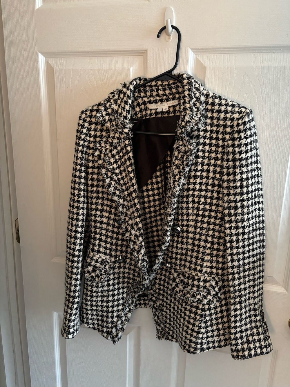 Veronica Beard Miller Houndstooth Dickey Blazer